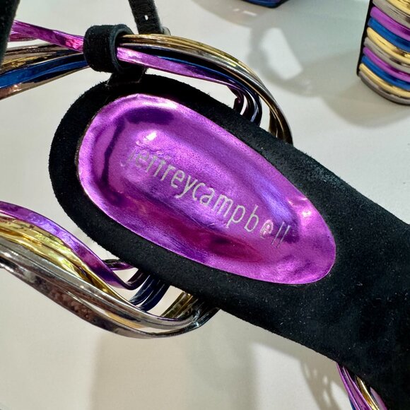 JEFFREY CAMPBELL Andrea Metallic Rainbow Disco Platform (RARE!) - Picture 13 of 16